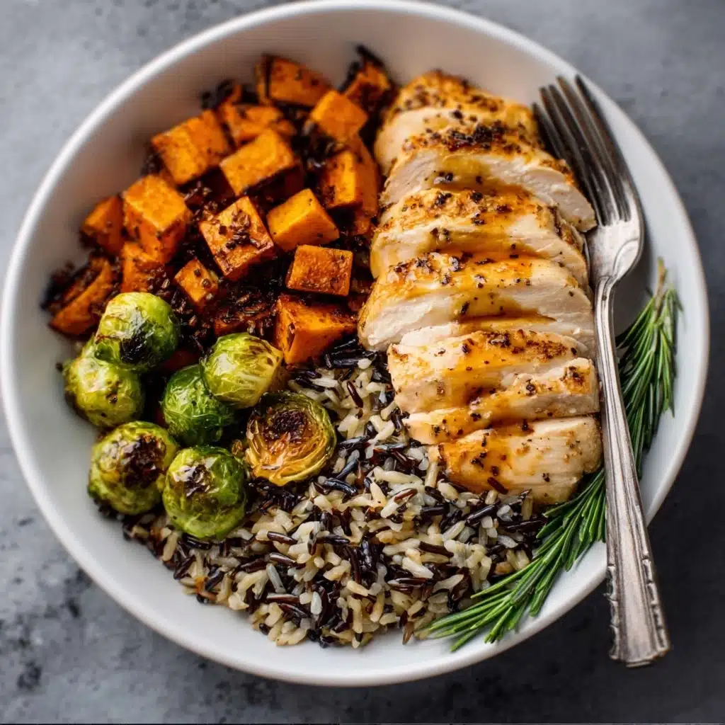 Maple Dijon Chicken & Roasted Sweet Potato Bowls Recipe - Recipe Image