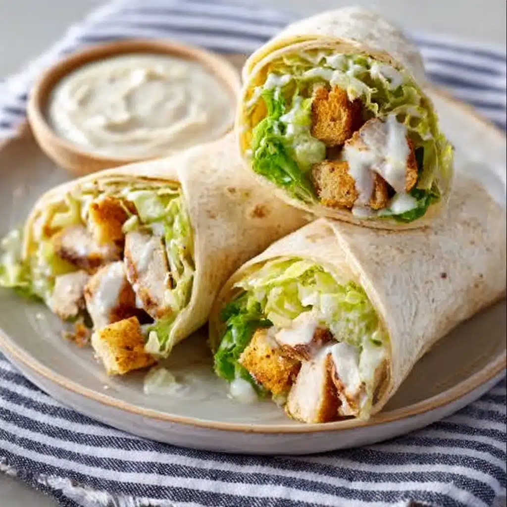 Easy Chicken Caesar Salad Wrap Recipe - Recipe Image