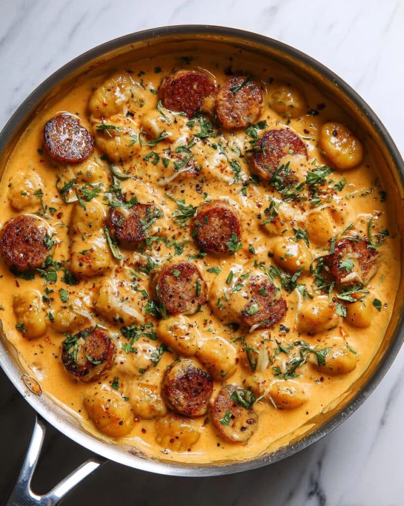 Creamy Butternut Squash Gnocchi with Sausage, Thyme, and Sage Recipe