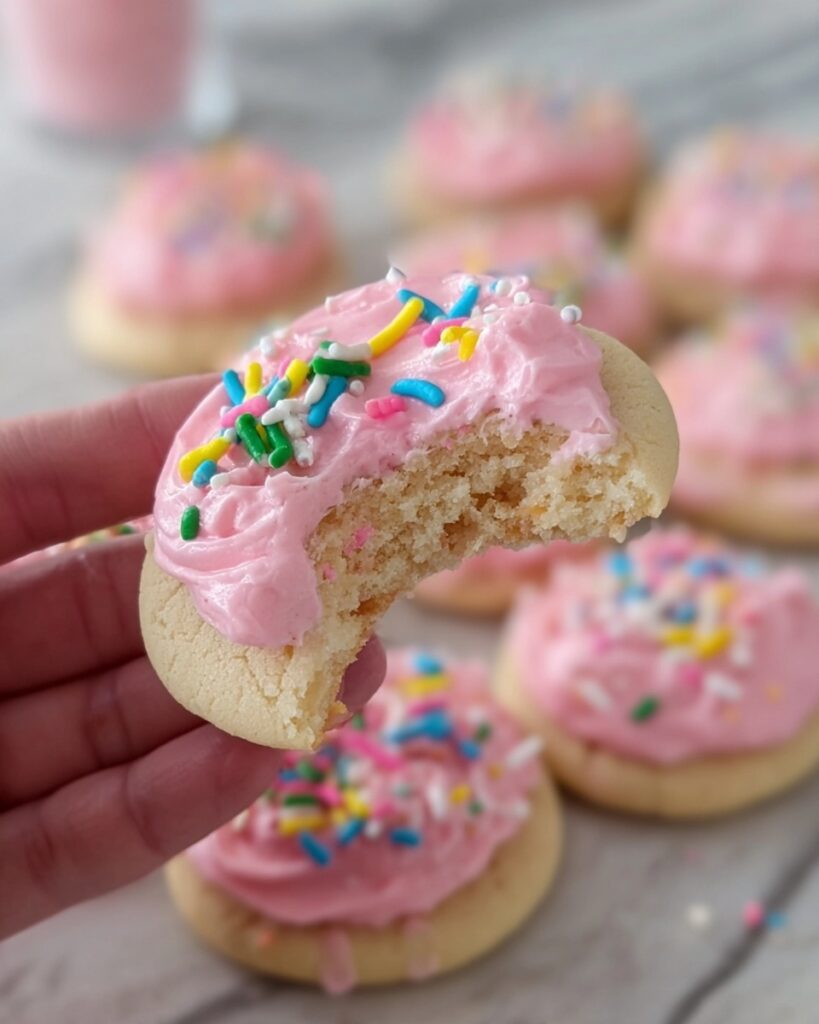 Crumbl Cookies with Cream Cheese Frosting and Sprinkles Recipe