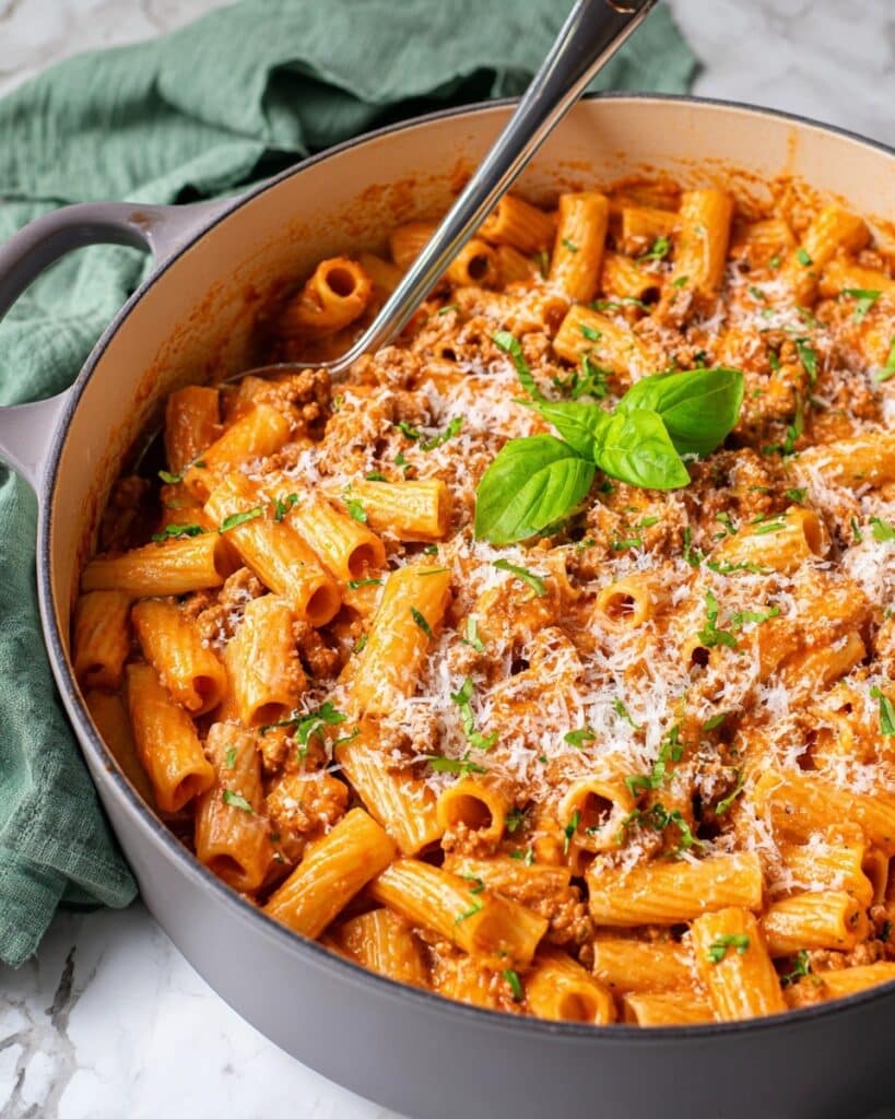 Creamy Cottage Cheese Pasta with Chicken and Basil Recipe