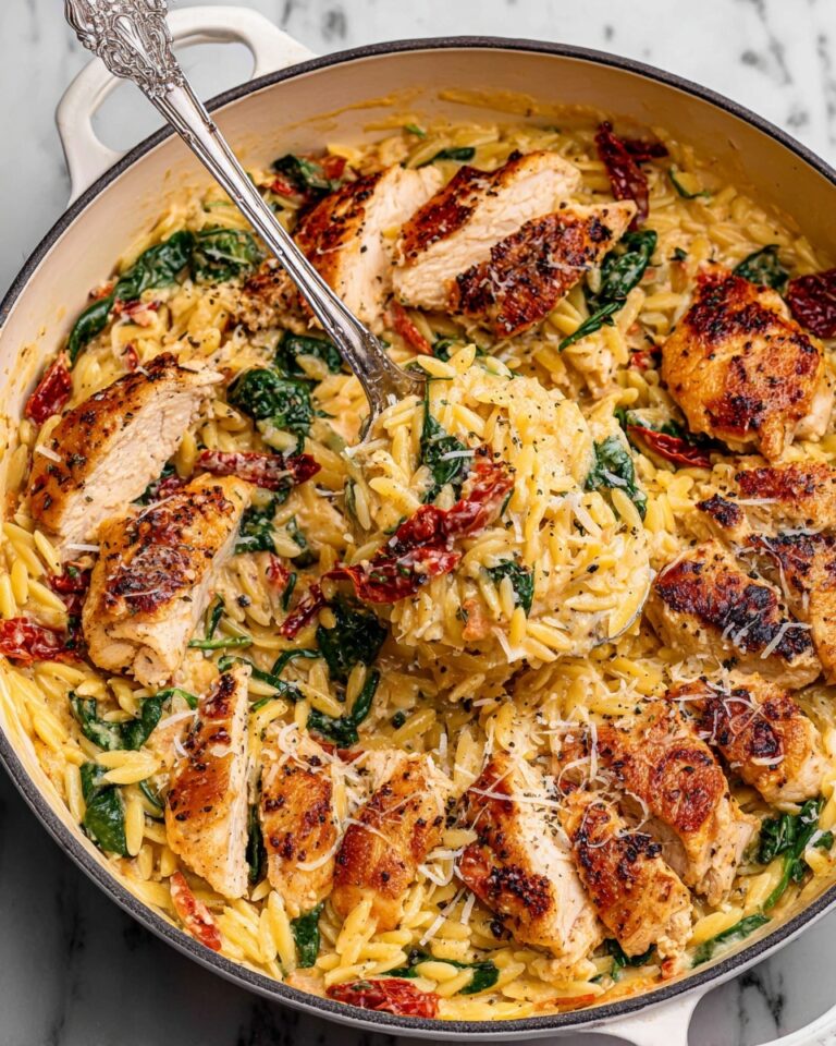 Creamy Sun-Dried Tomato Chicken Orzo Recipe