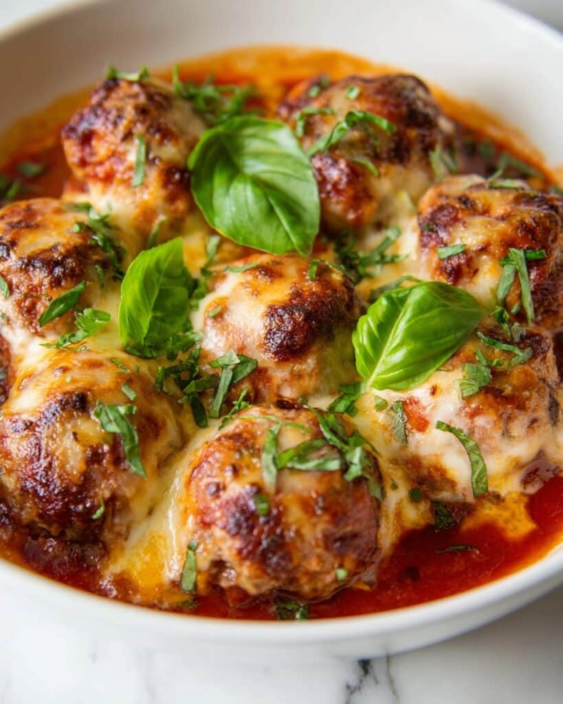 Meatballs with Cheese and Marinara Sauce Recipe