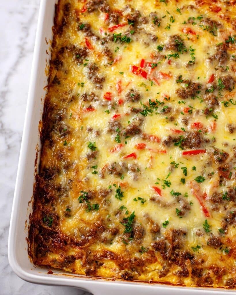 Keto Cheesy Philly Casserole Recipe