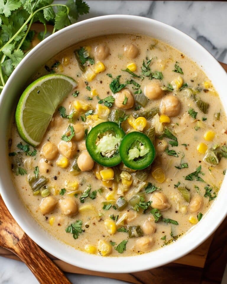 High Protein Chickpea Enchilada Soup with Greek Yogurt Recipe