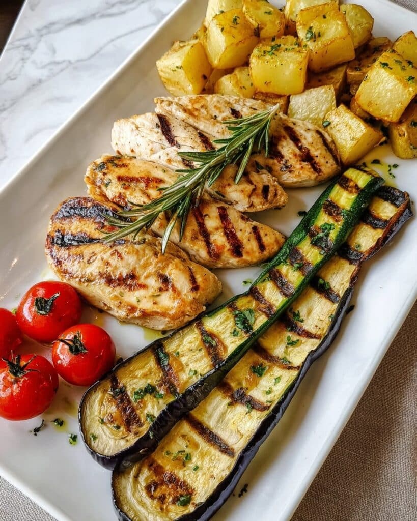 Grilled Chicken Breast with Roasted Vegetables Recipe