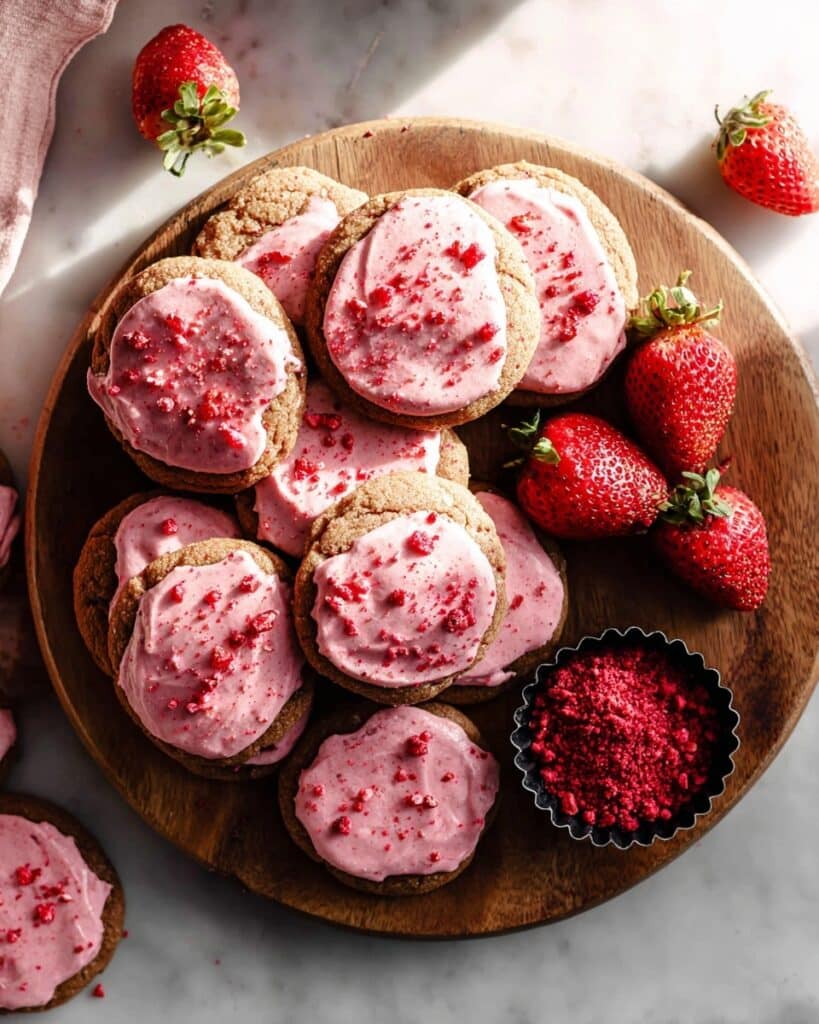 Iced Strawberry Sugar Cookies Recipe