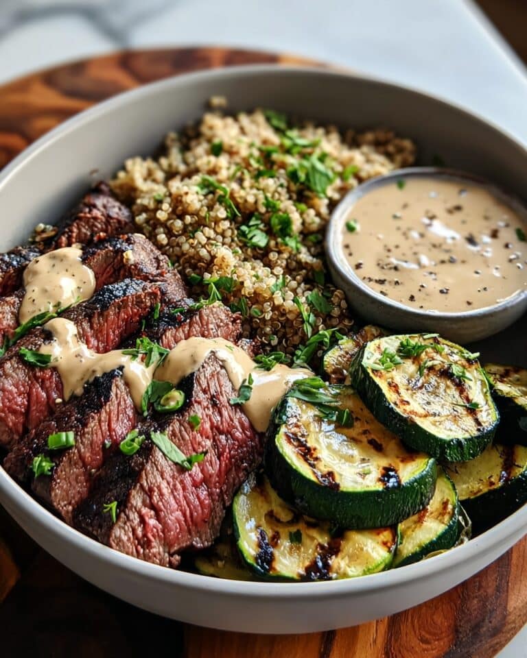 Grilled Steak and Zucchini with Whipped Feta Recipe