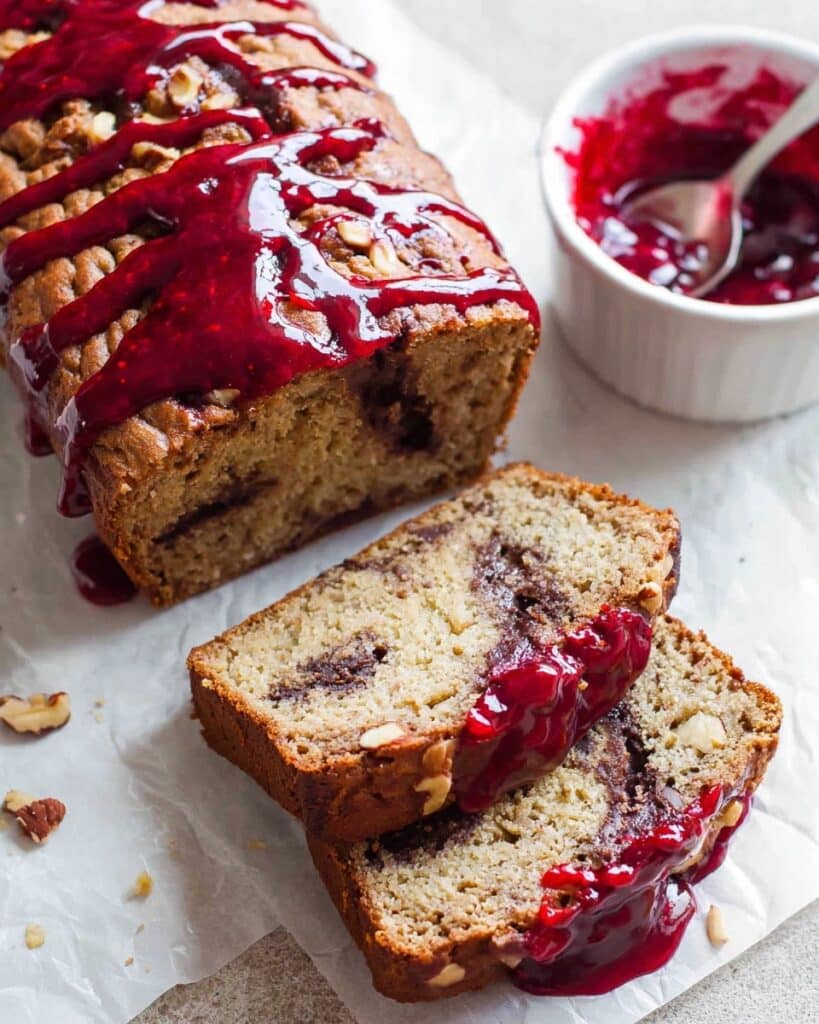 Peanut Butter & Jelly Banana Bread Recipe