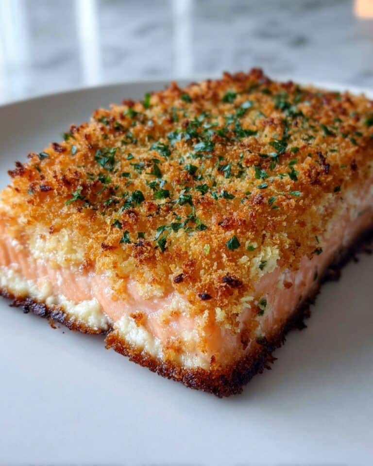 Crispy Parmesan Crusted Baked Salmon Recipe