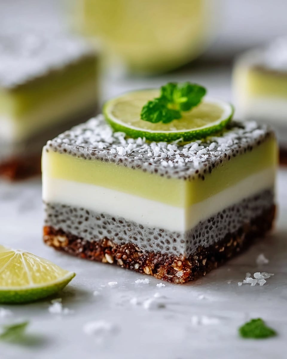 Refreshing No-Bake Chia Pudding Bars with Zesty Coconut Lime Recipe
