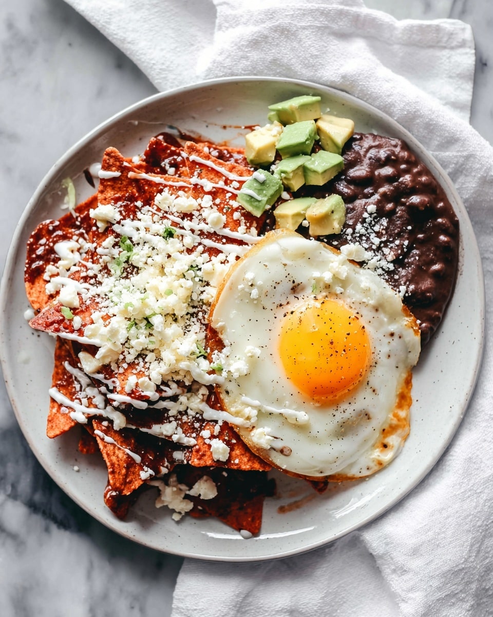 Chilaquiles with Green and Red Chile Sauces, Fried Tortillas, and Toppings Recipe