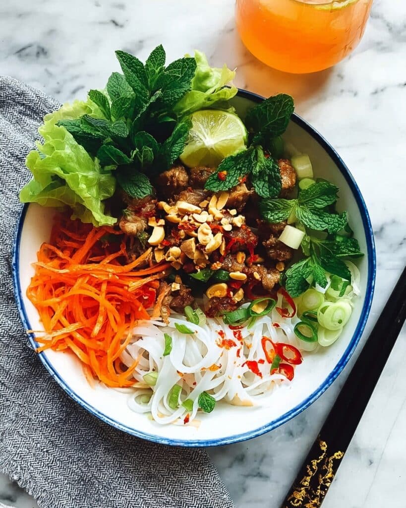 Vietnamese Chicken Noodle Salad Bowl (Bún Gà Nướng) Recipe