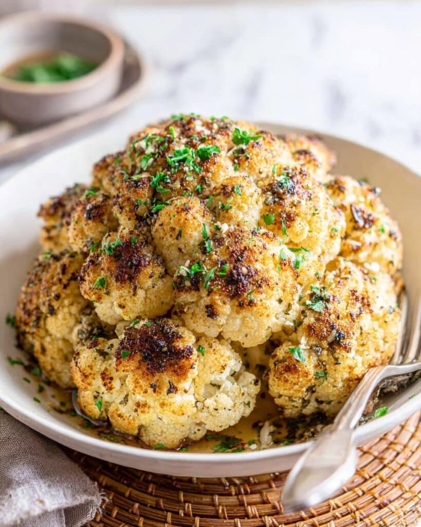 Oven Baked Whole Roasted Cauliflower Recipe