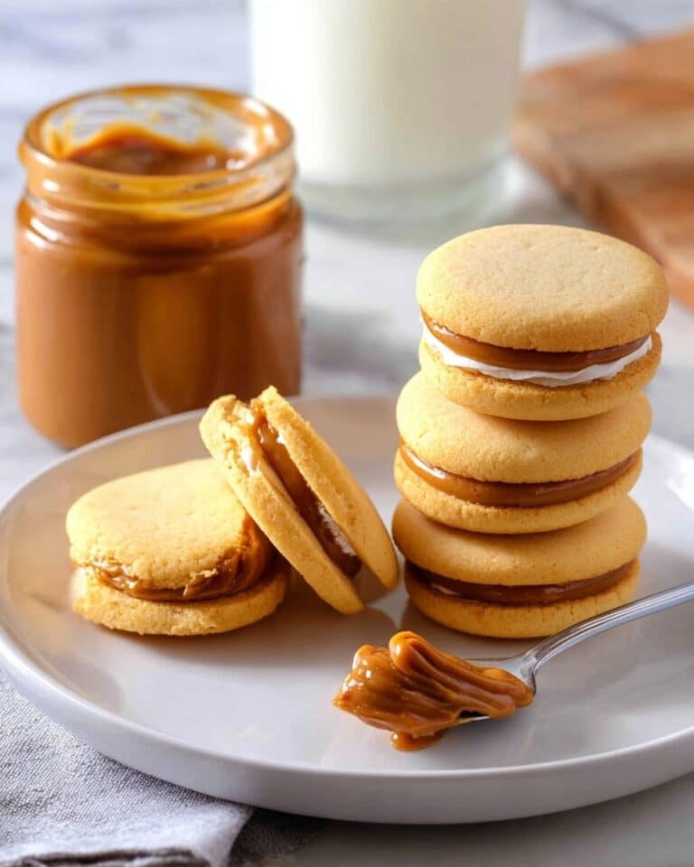 3 Ingredient Shortbread Cookie Sandwich with Dulce De Leche Recipe