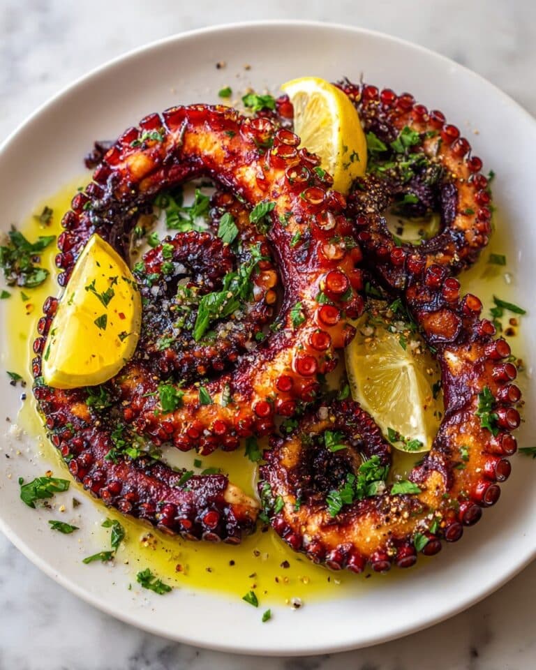 Grilled Octopus with Lemon, Garlic, and Parsley Recipe