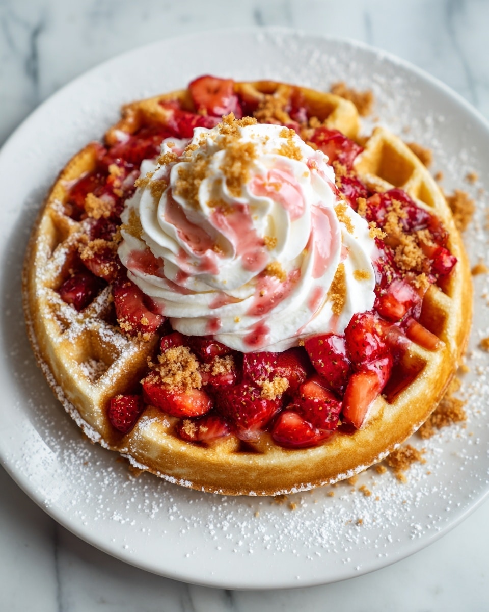 Strawberry Crunch Cheesecake Waffles Recipe