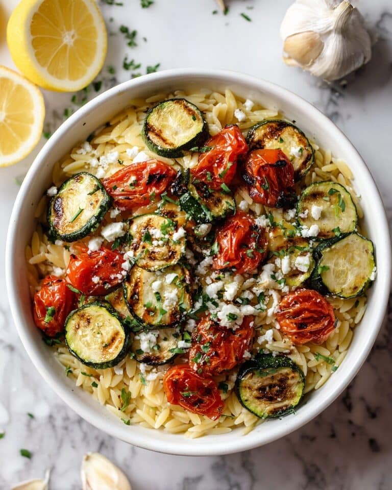 Mediterranean Roasted Veggie Orzo Salad Recipe