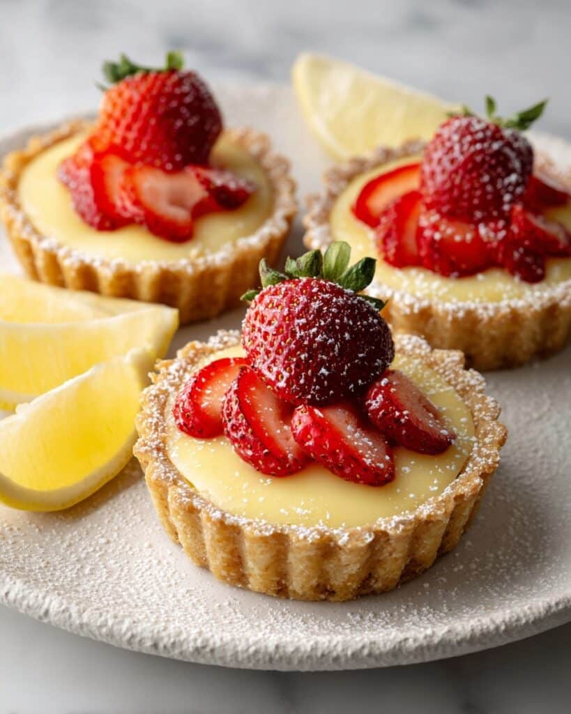 Strawberry Honey Custard Tarts with Lemon Curd Recipe