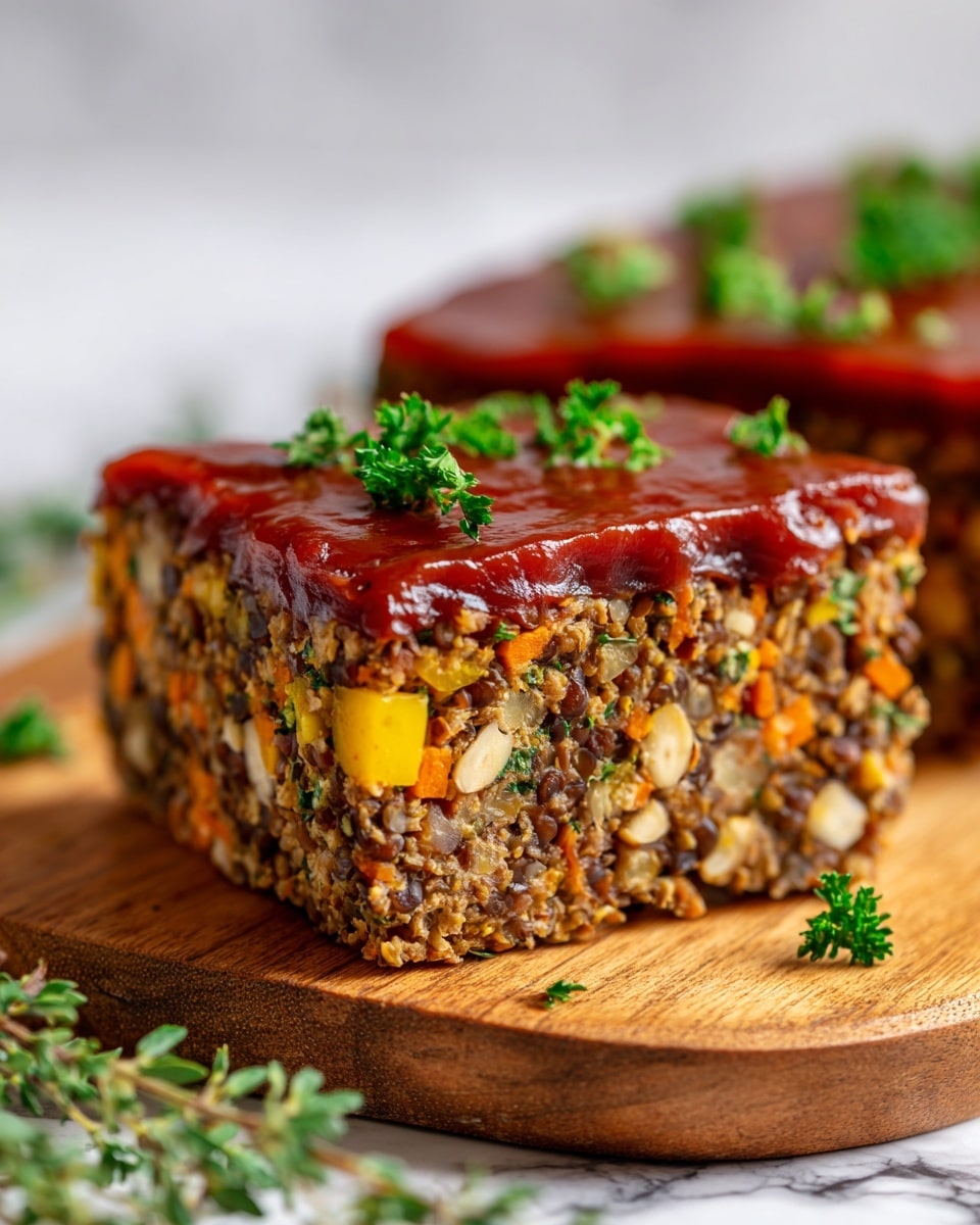Amazing Lentil Meatloaf with Caramelized Ketchup Glaze Recipe