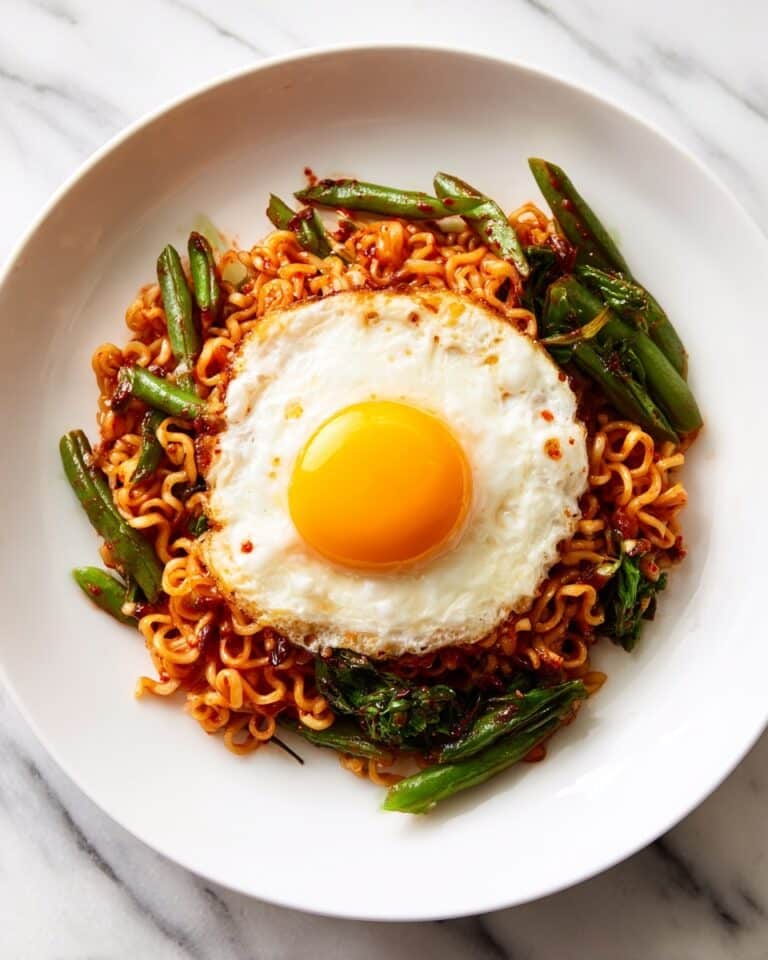 Creamy Buldak Ramen with Poached Eggs Recipe