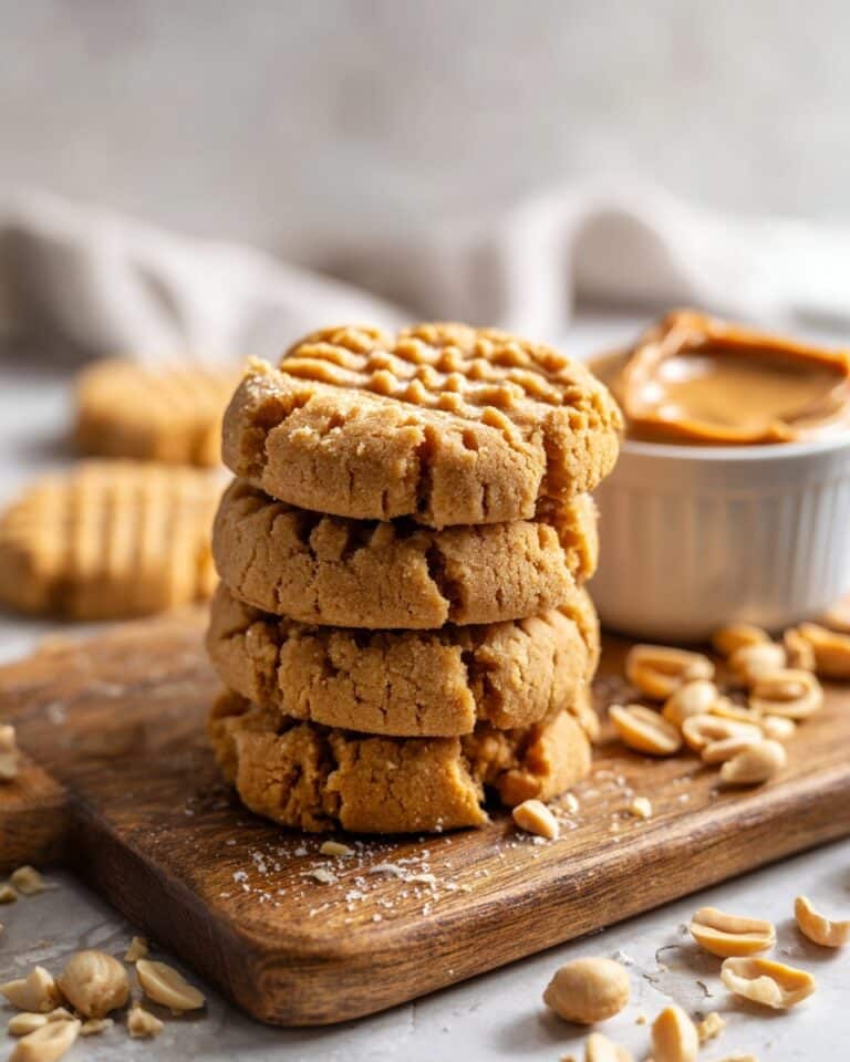 Easy Chewy 5-Ingredient Peanut Butter Cookies Recipe