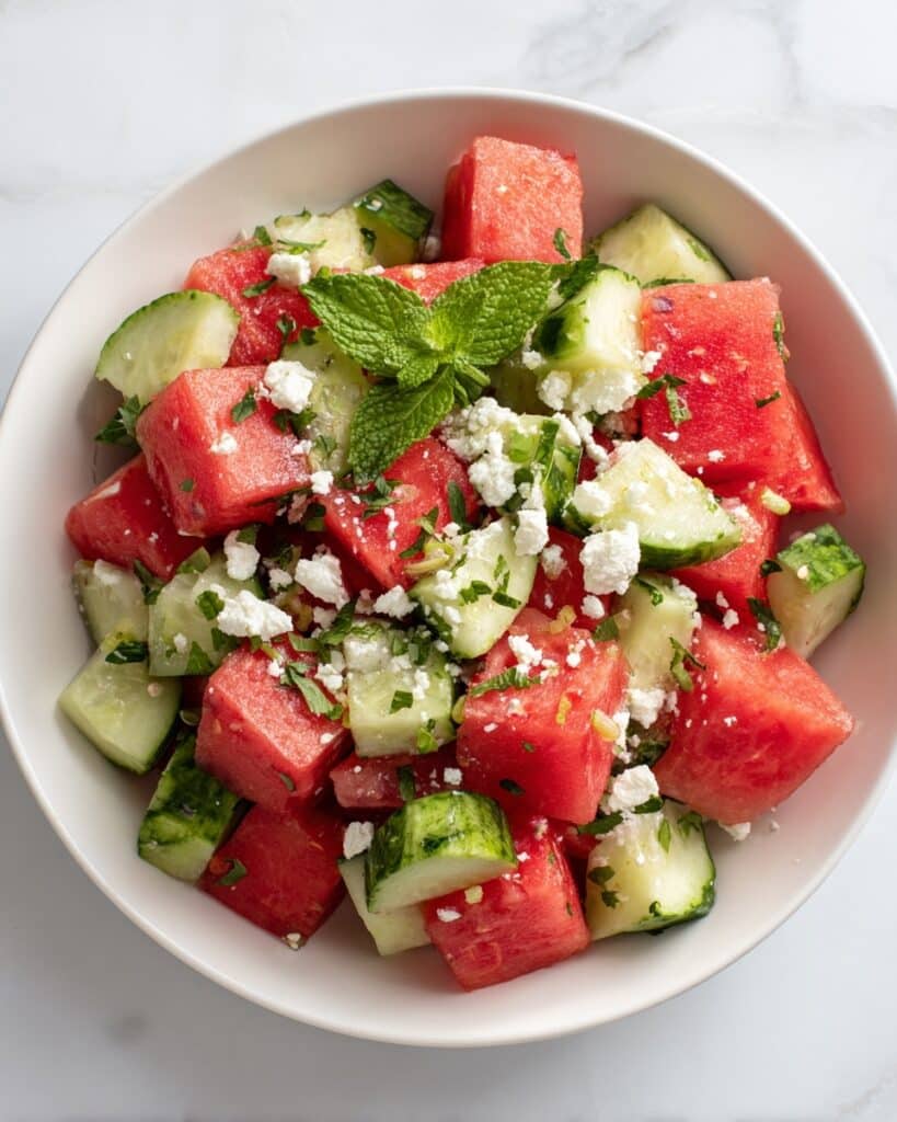 Watermelon Feta Salad with Fresh Mint Recipe