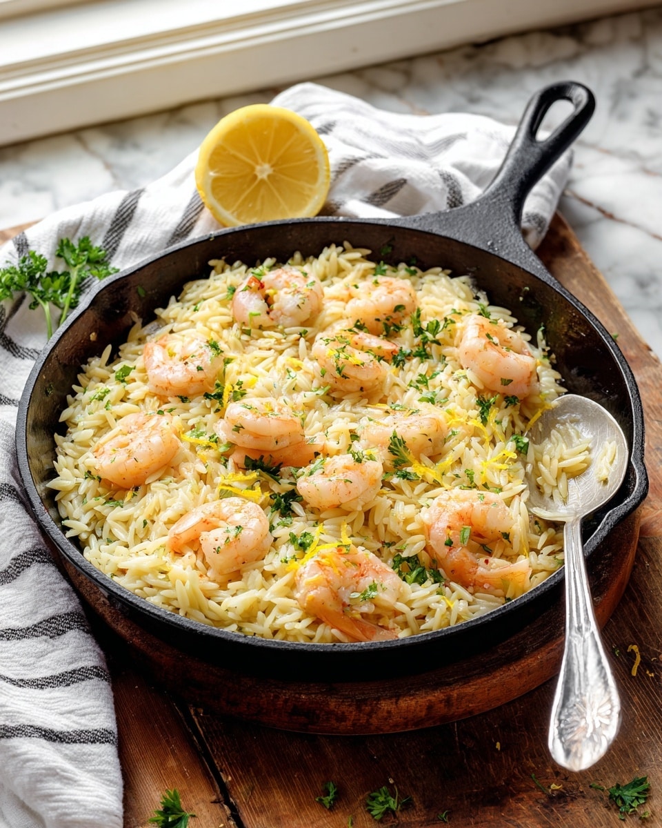Shrimp Orzo Delight in Lemon Garlic Sauce Recipe