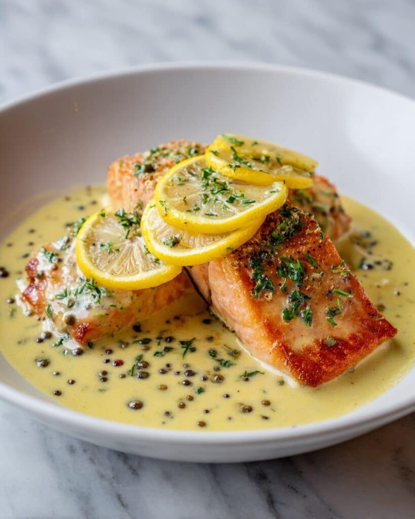 Salmon with Lemon Cream Sauce Recipe