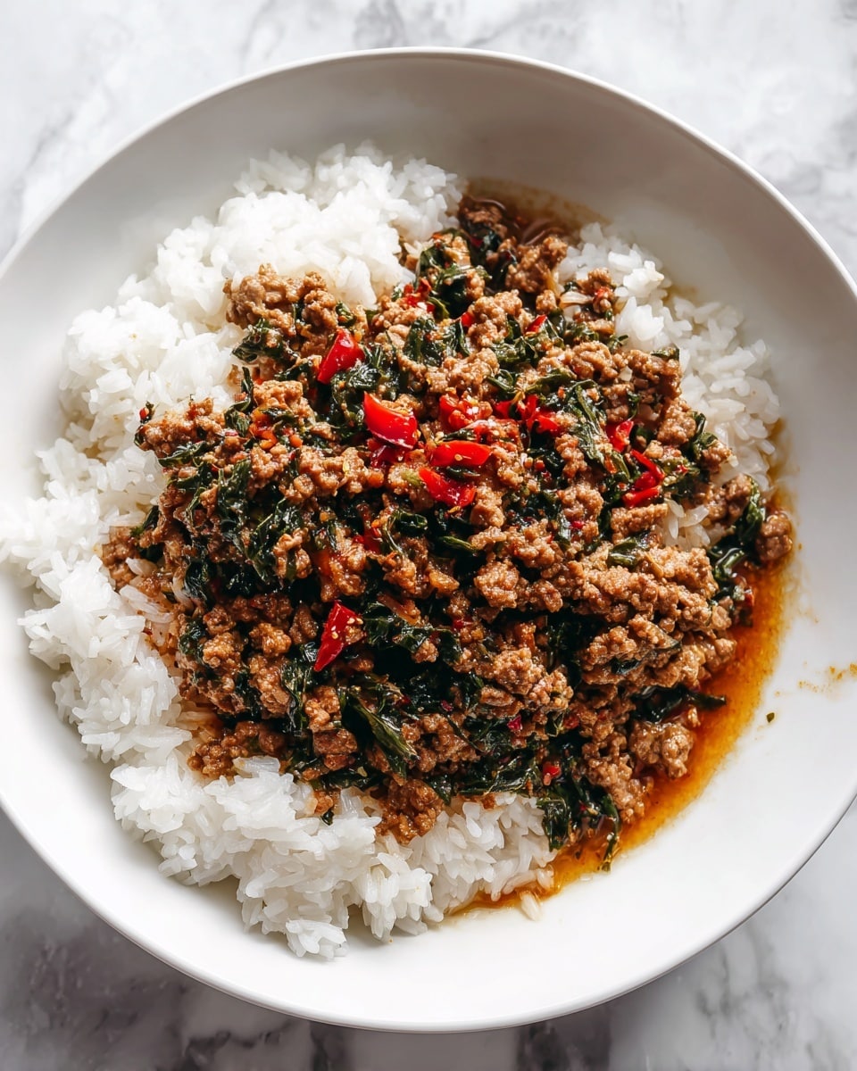 Creamy Thai Basil Beef Rice Bowls Recipe