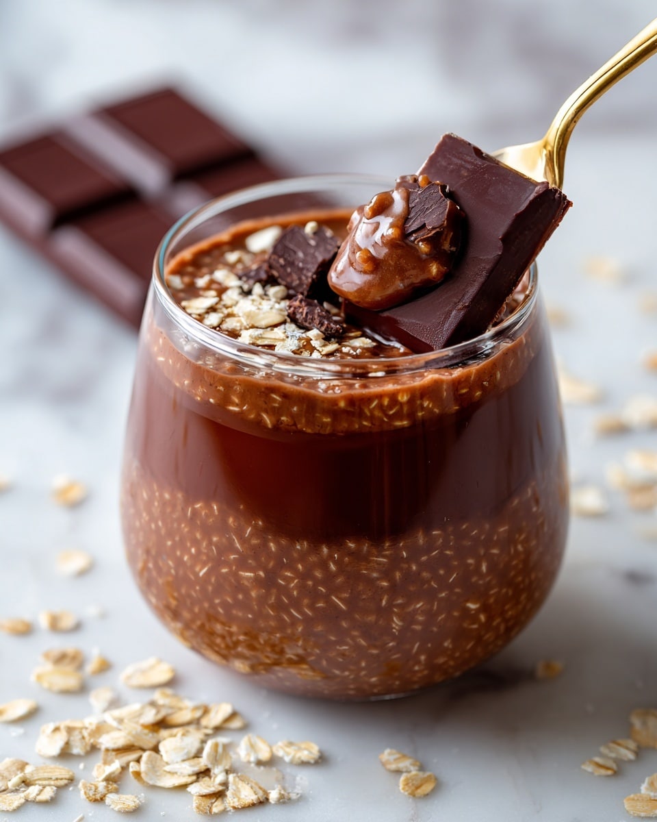 Chocolate Protein Overnight Oats with Magic Shell Recipe