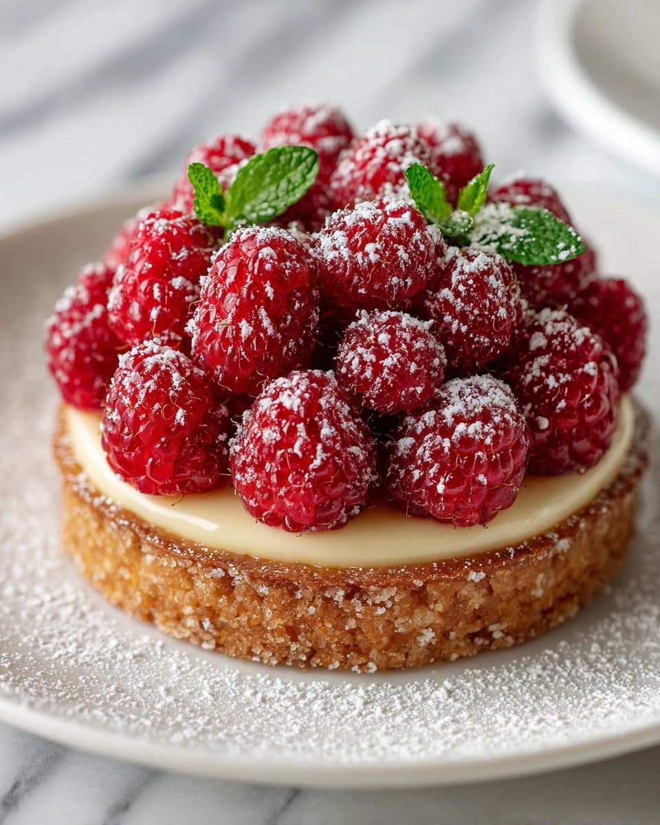 Raspberry Tart with Pastry Cream and Glazed Raspberries Recipe