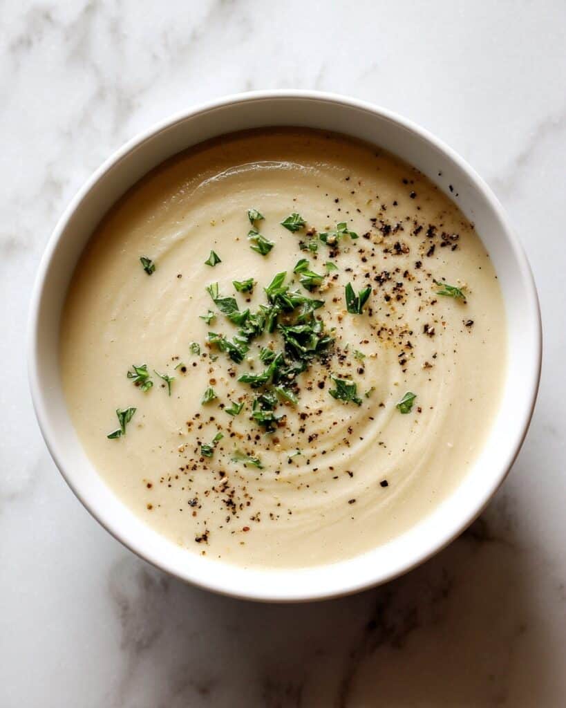 Creamy Roasted Garlic and Cauliflower Soup Recipe