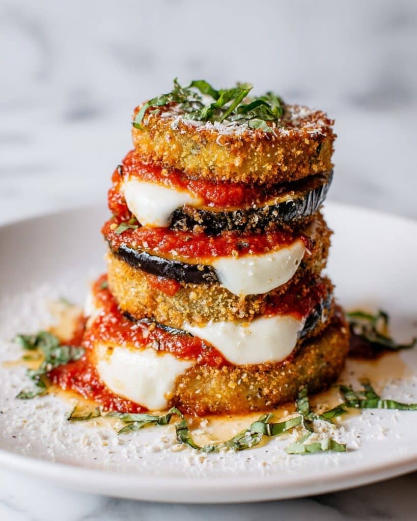Cheesy Eggplant Parmesan Stacks Recipe