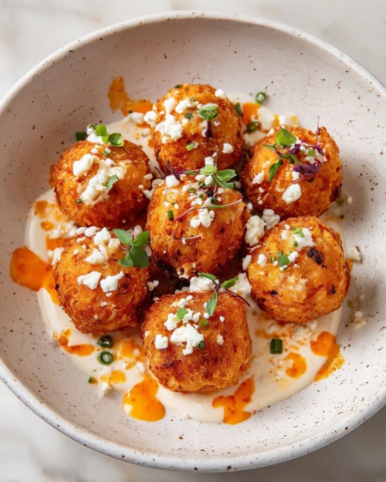 Buffalo Chickpea Meatballs with Yogurt Ranch Recipe