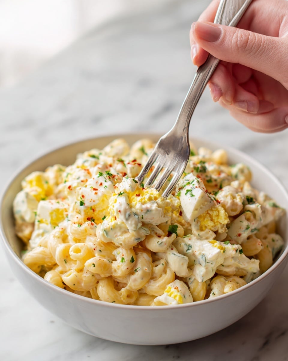 Creamy Deviled Egg Macaroni Salad Recipe