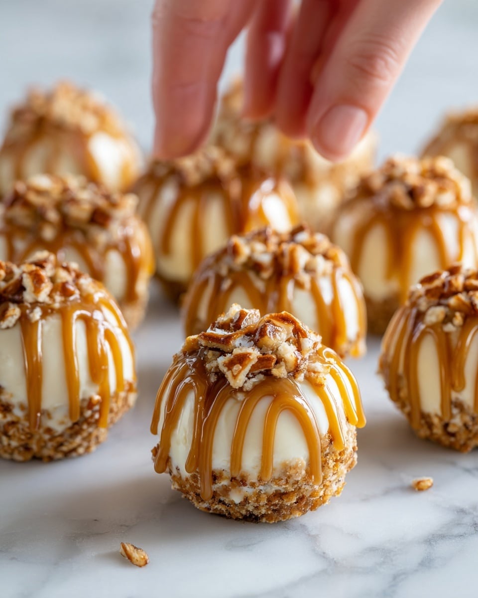 Salted Caramel Pretzel Cheesecake Balls Recipe