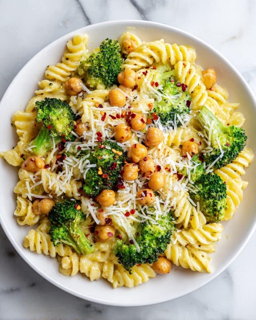 Healthy Vegetarian Broccoli Chickpea Pasta Recipe