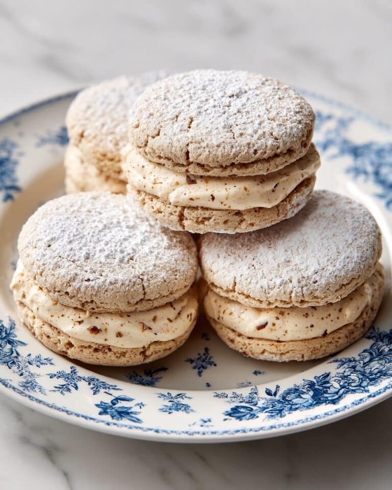 Almond Dacquoise: Crispy French Meringue Cookies with Toasted Almond Cream Filling Recipe