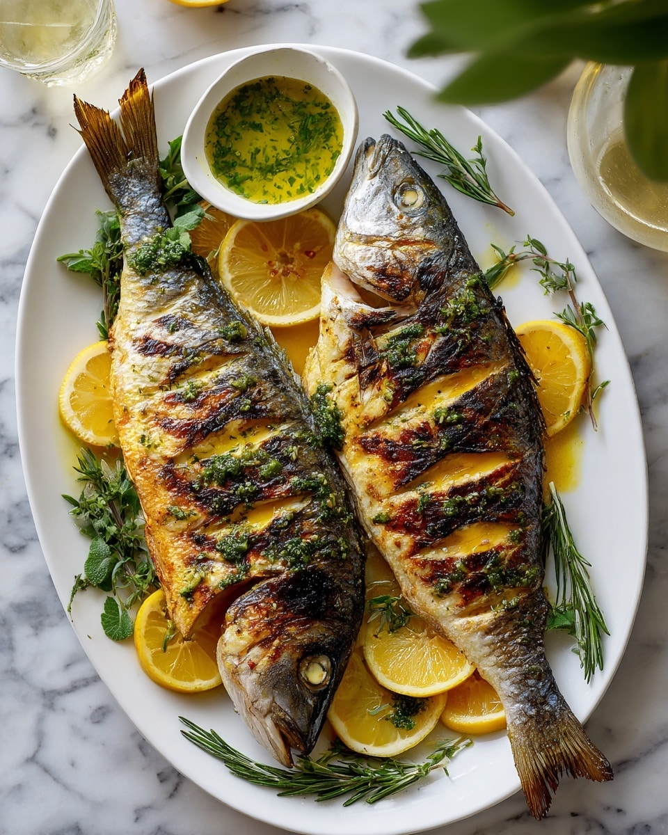 Whole Roasted Branzino with Lemon Herbs Recipe