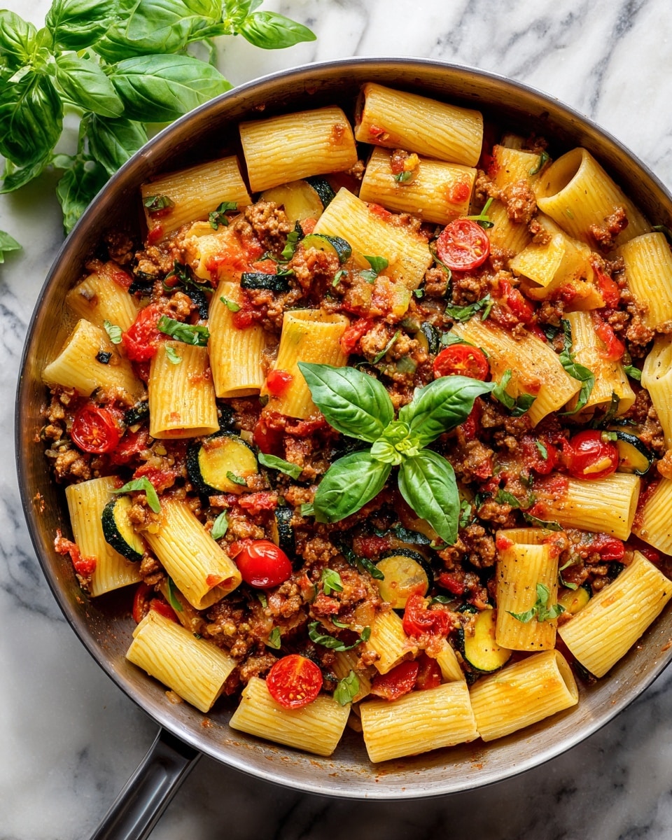 Rigatoni with Sausage, Tomatoes, and Zucchini Recipe