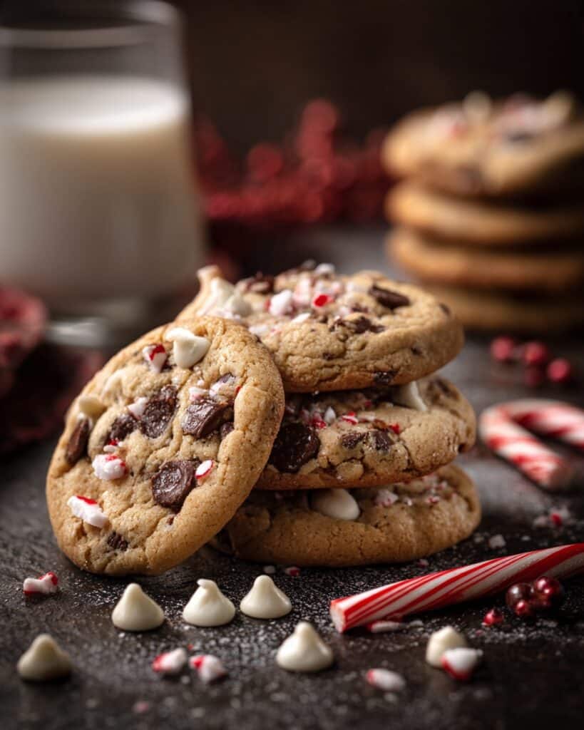 Crushed Candy Cane Cookies With Chocolate Chips Recipe